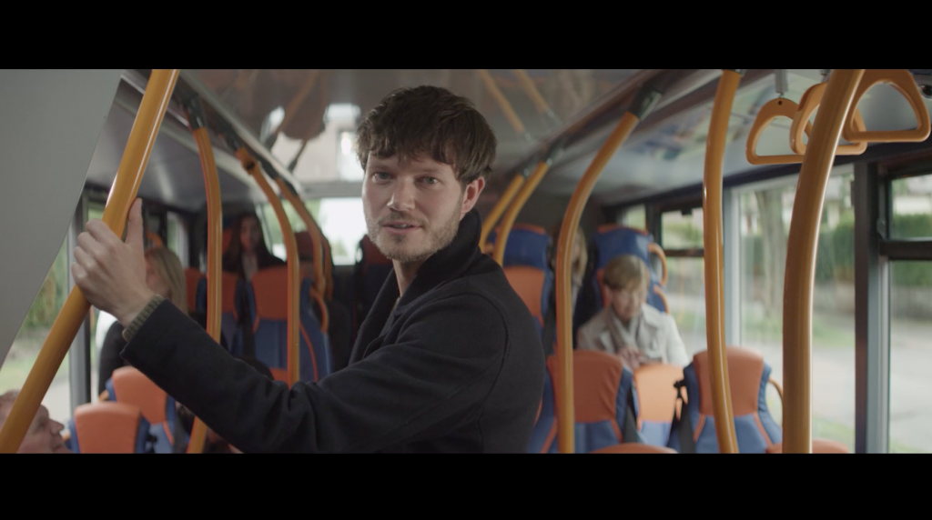 'Jack' played by Max Raskin pictured on the bus at Kingsway during filming