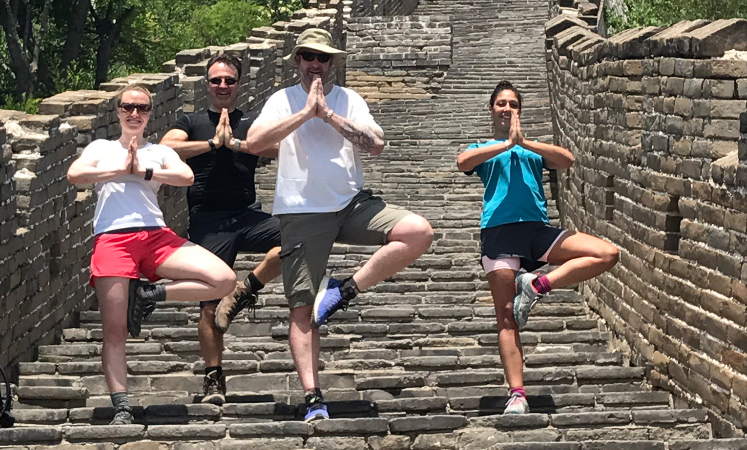 Andrew and his team mates on the Great Wall of China.