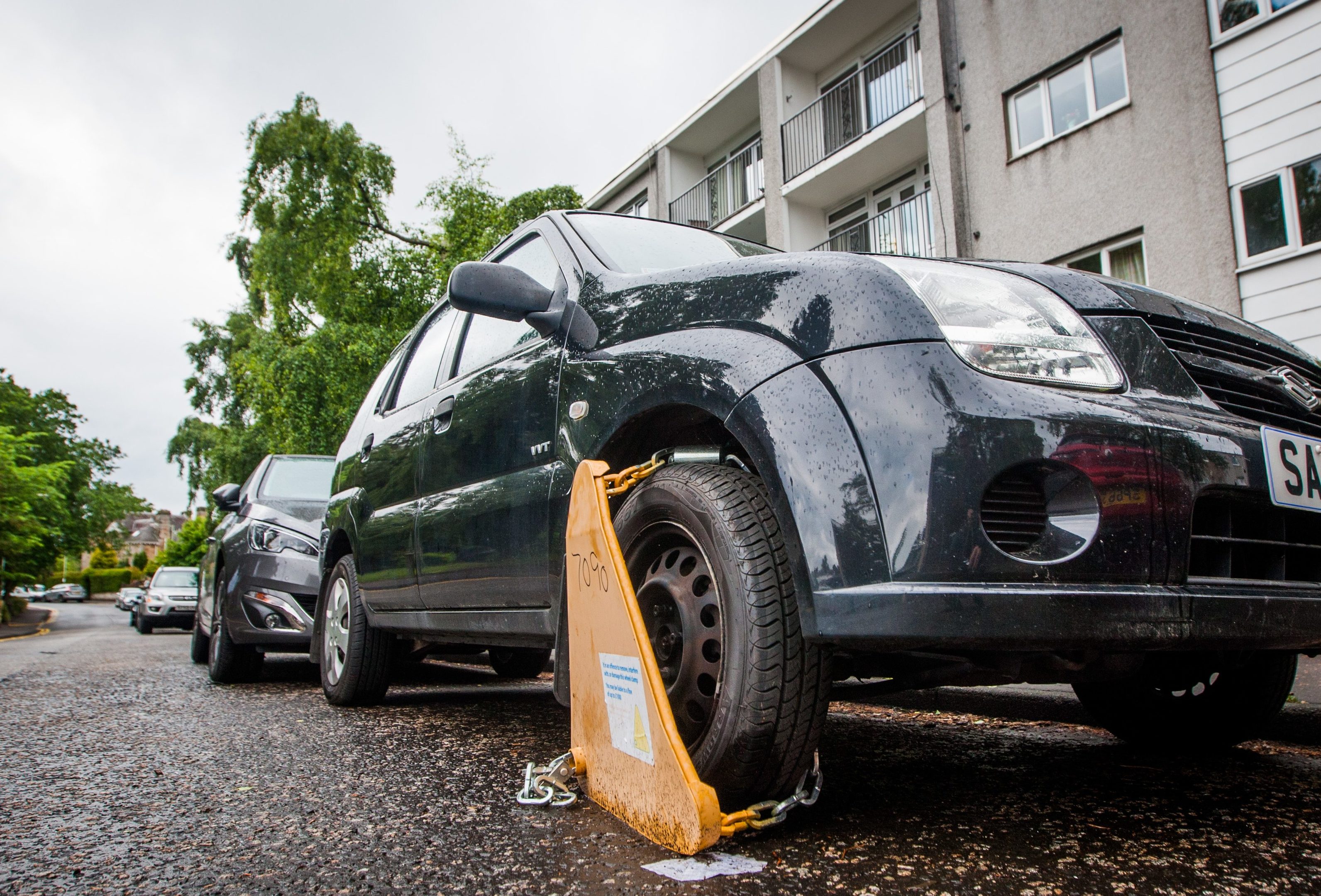 A clamped vehicle on Hay Street, Perth.