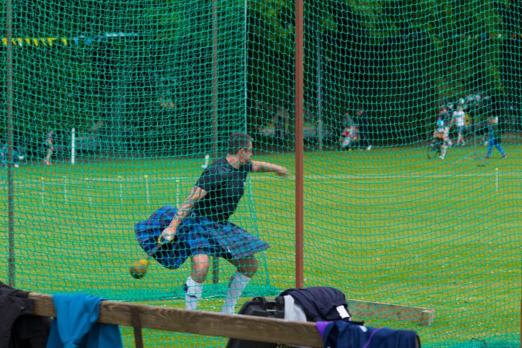 A competitor at the Markinch Highland Games.