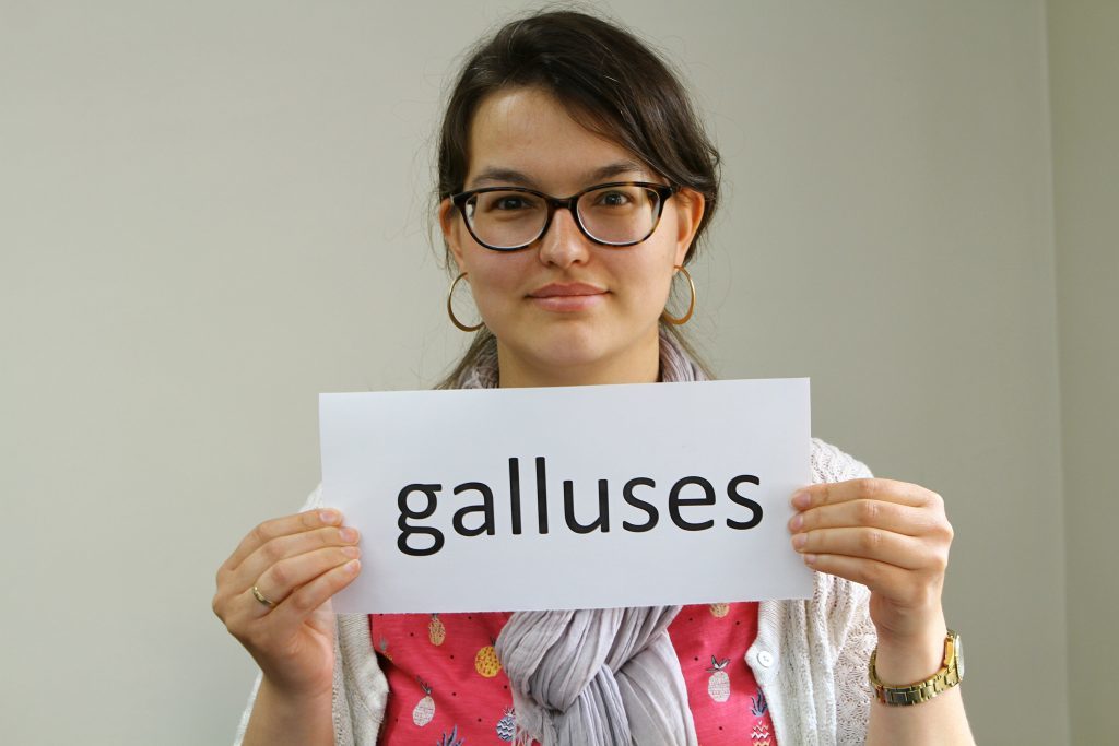 Courier News - Dundee story - Scottish Languages story - Dundee. Picture shows; Carolina Kuepper-Tetzel with one of the words that features in Eleanor Smith's research, at the University of Dundee today. Wednesday 14th June 2017.