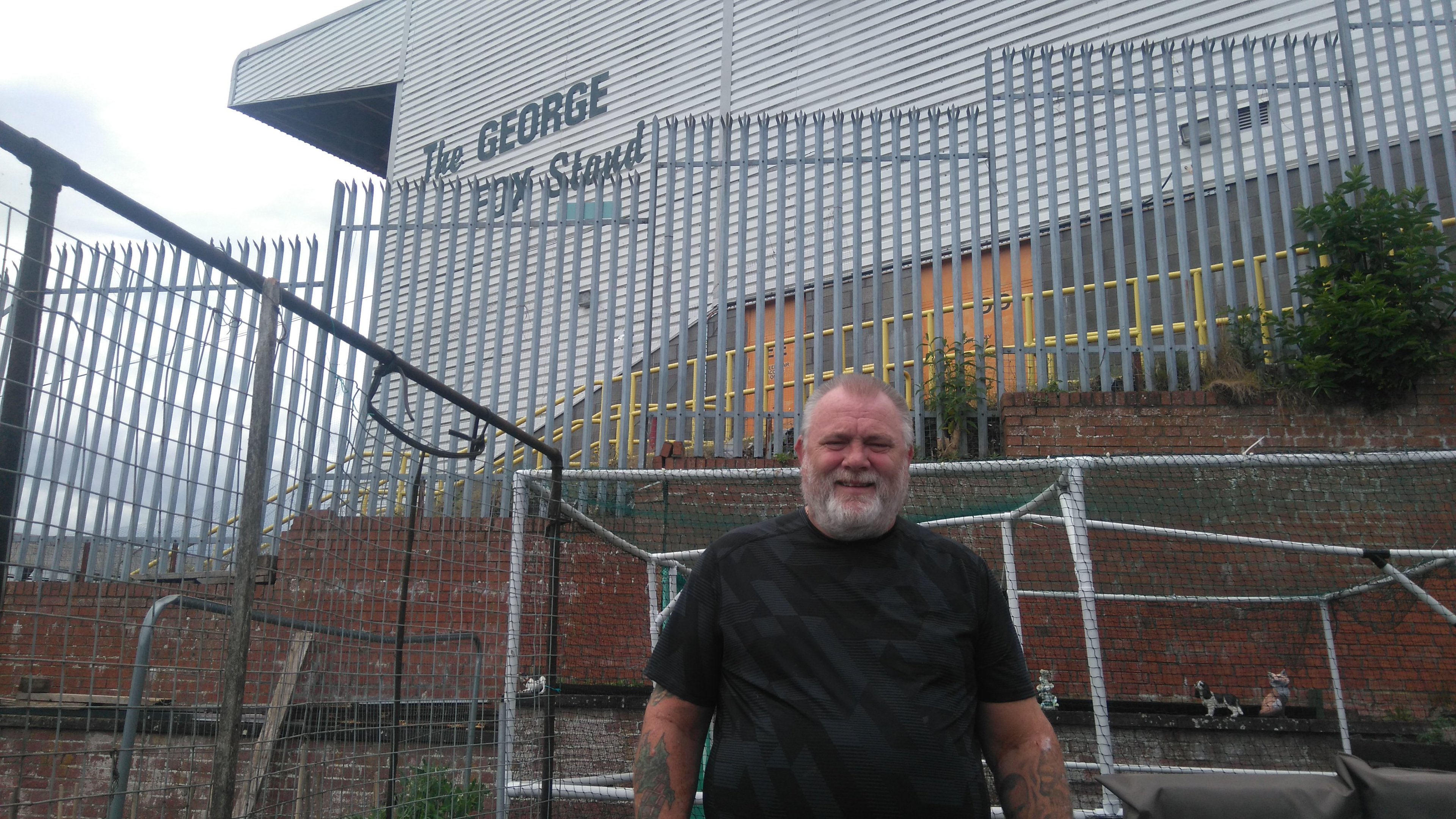 Roy Mitchell in his allotment.