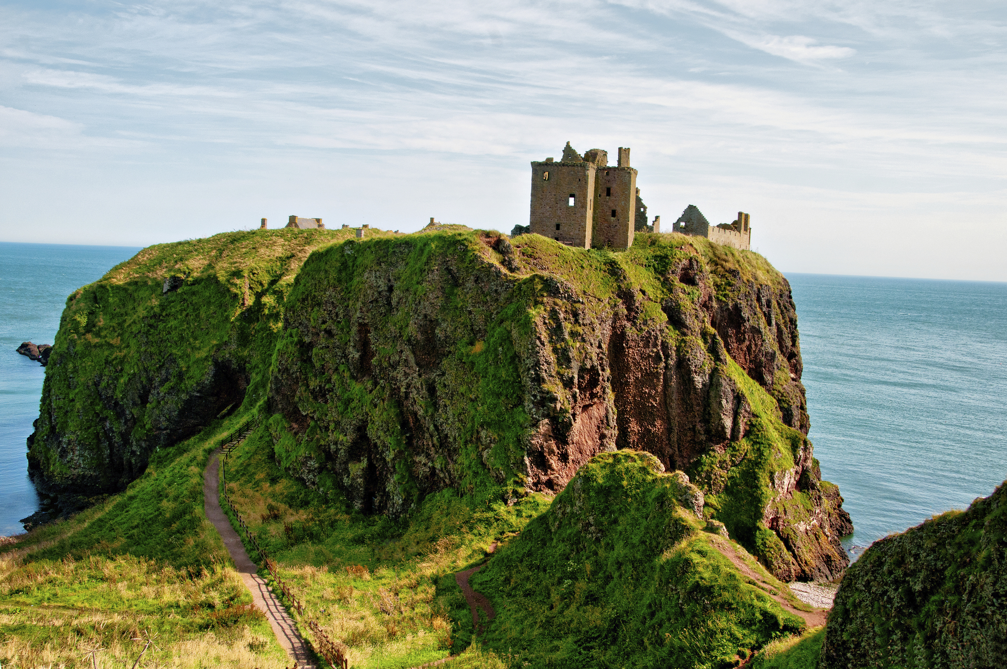 The stunning scenery at Dunnottar Castle, which is around 3km south of Stonehaven.