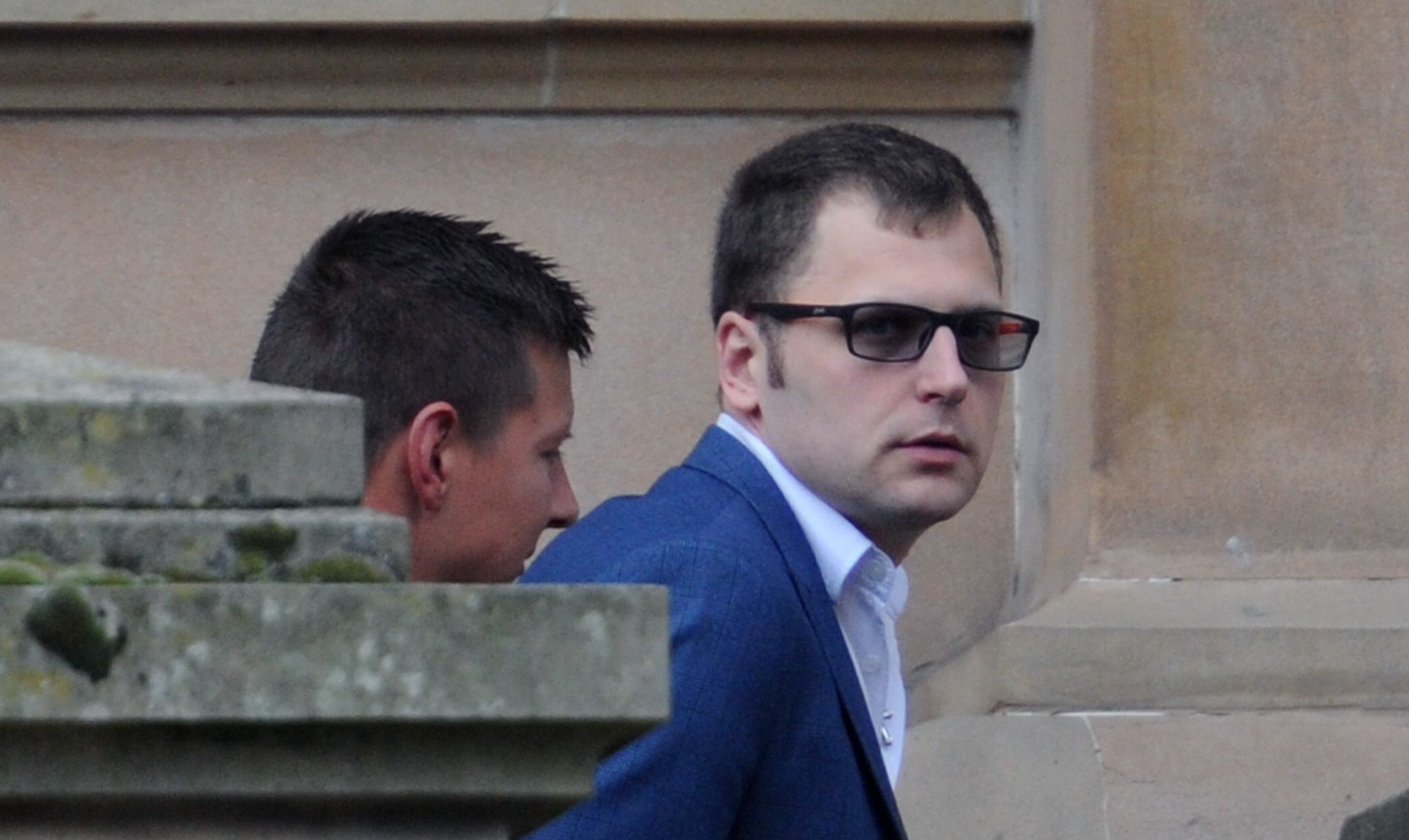 Vygantas Gadeikis leaving Dundee Sheriff Court, where he was convicted of assaulting and trying to abduct two women.