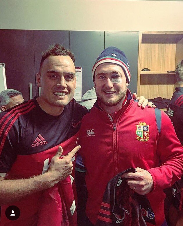 Israel Dagg swaps shirts wit Stuart Hogg earlier in the series.