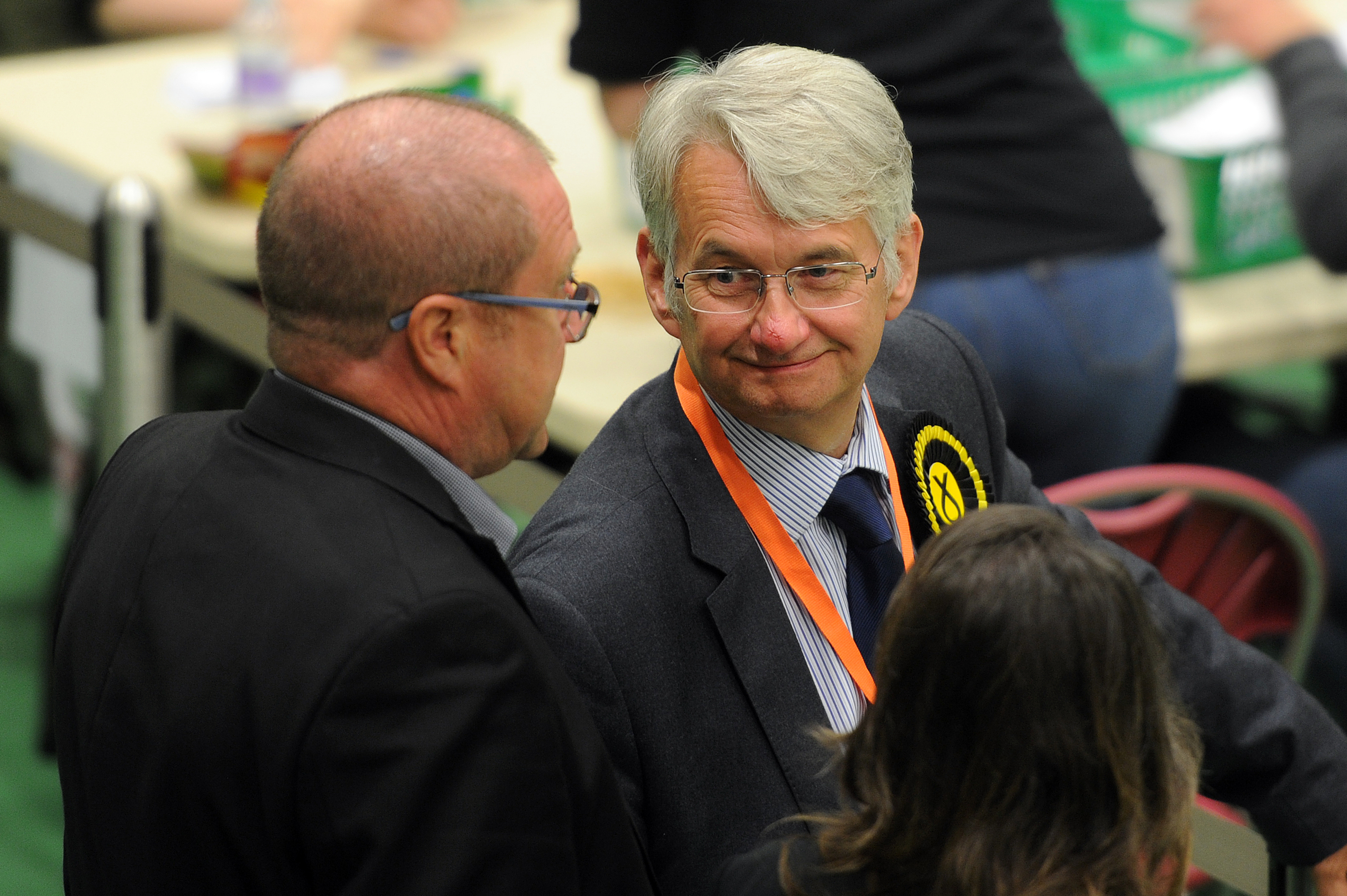 SNP candidate Mike Weir at the Saltire Centre, Arbroath.