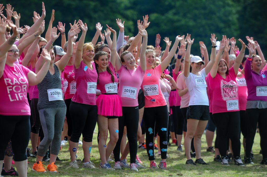 Race for Life charity fundraiser for cancer research.