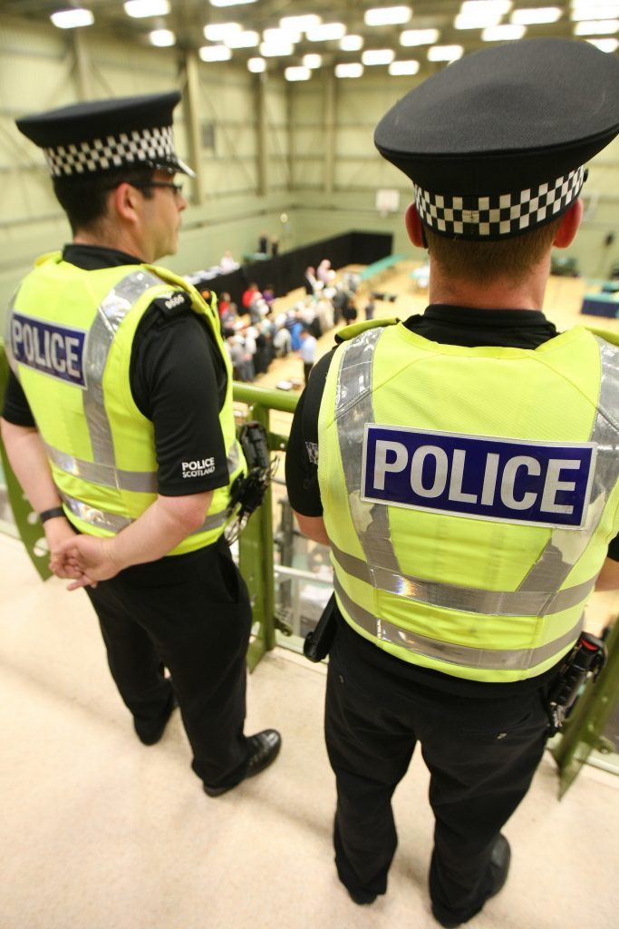Police Scotland keeping an eye on proceedings at the Dundee count.