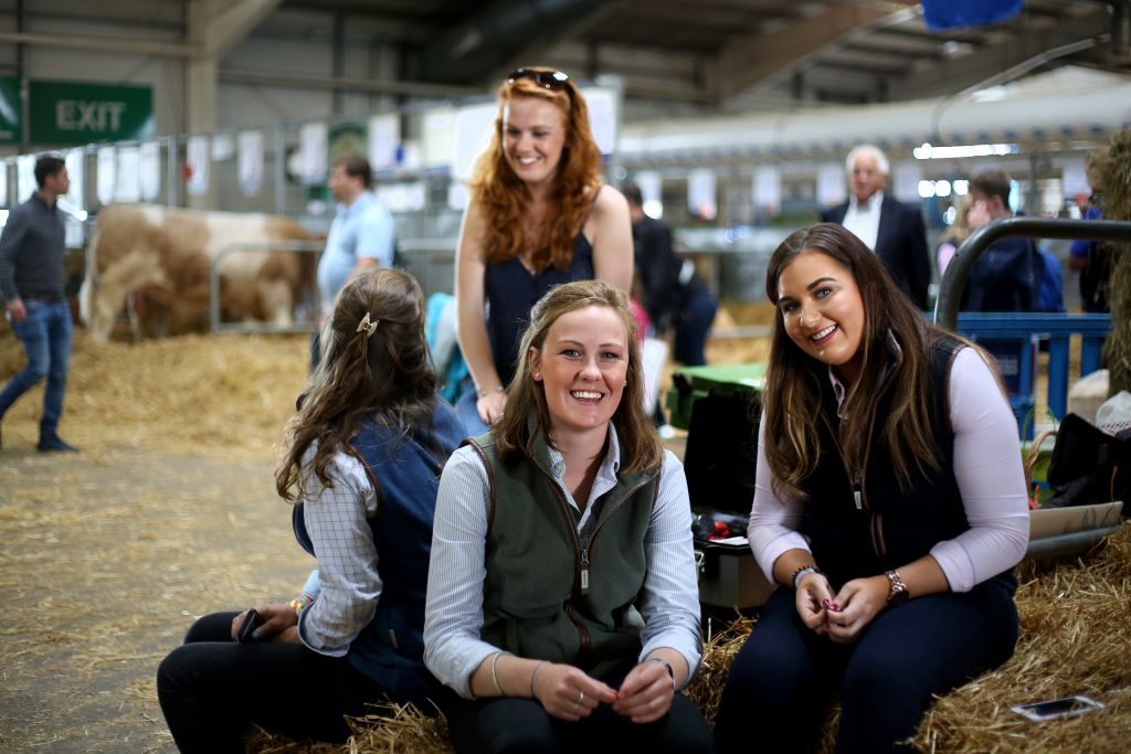 Crowds and livestock at the Royal Highland Show