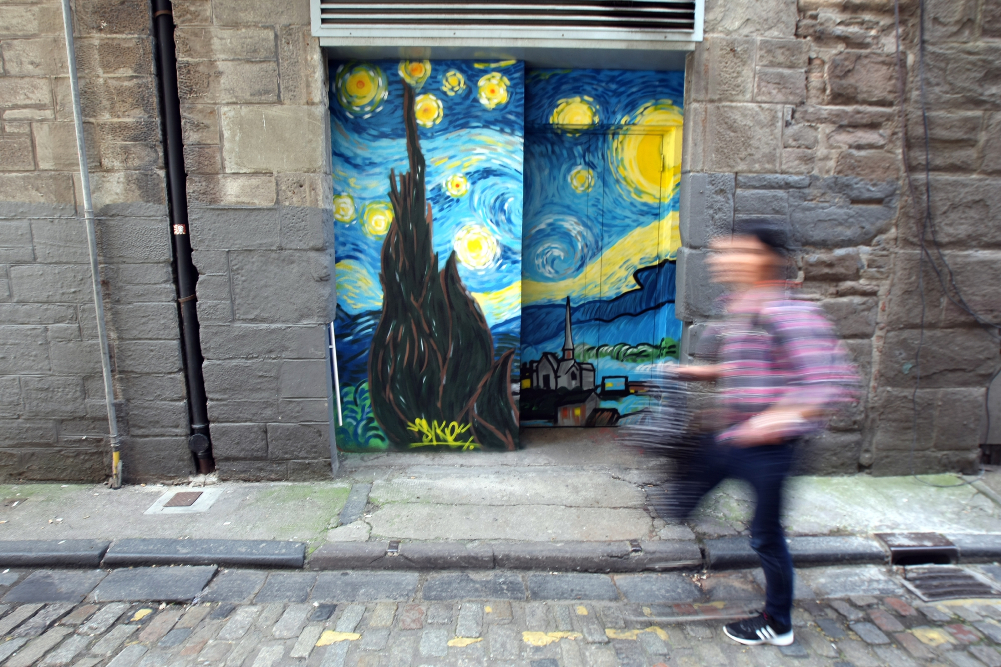 Street art in Couttie's Wynd.