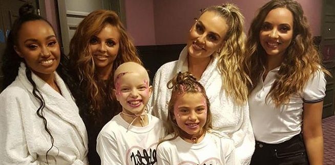 Lily Douglas with friend Erin McNicol and Little Mix at their Dundee concert.