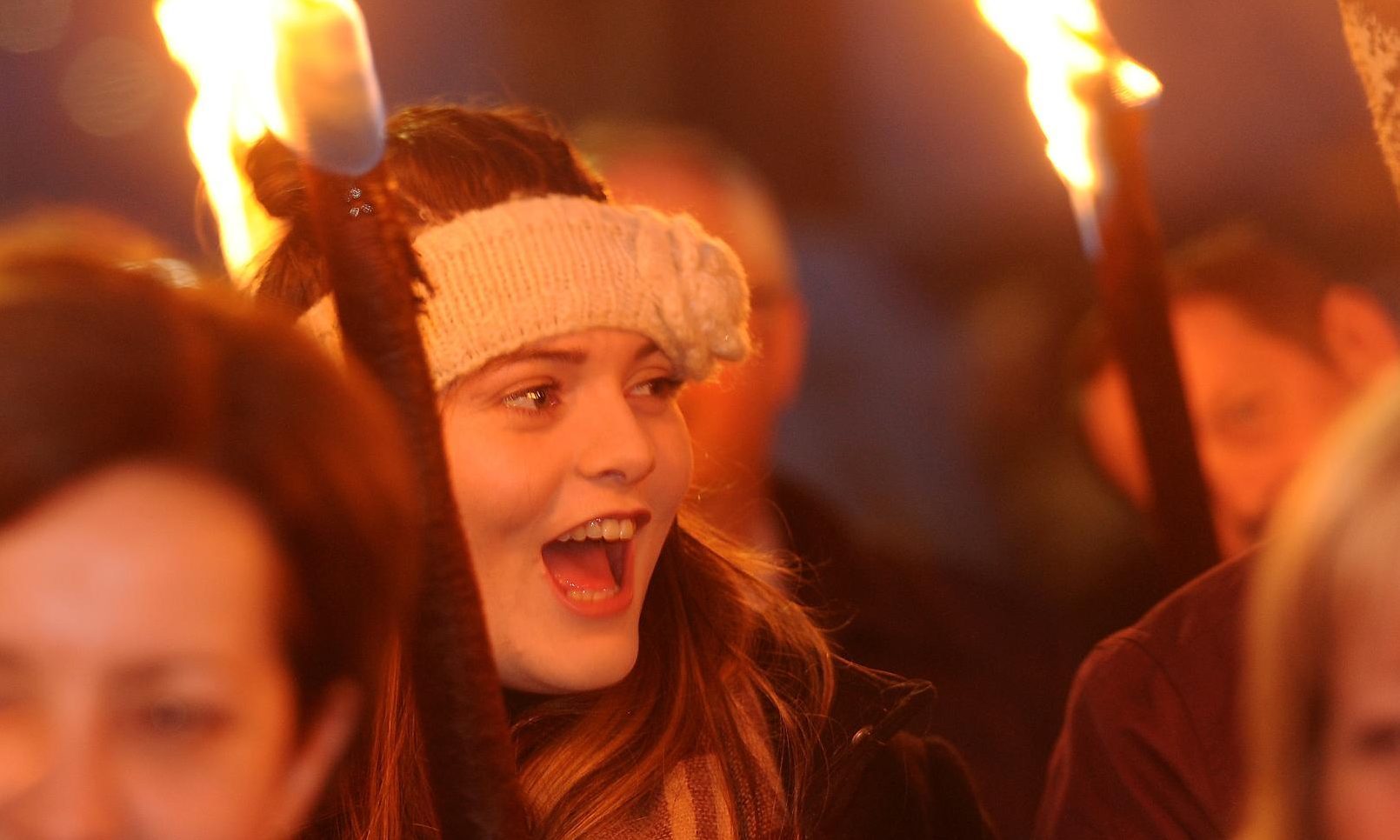 A torch light procession marked the start of the Royal National Mod in Stornoway, Lewis, in 2016.