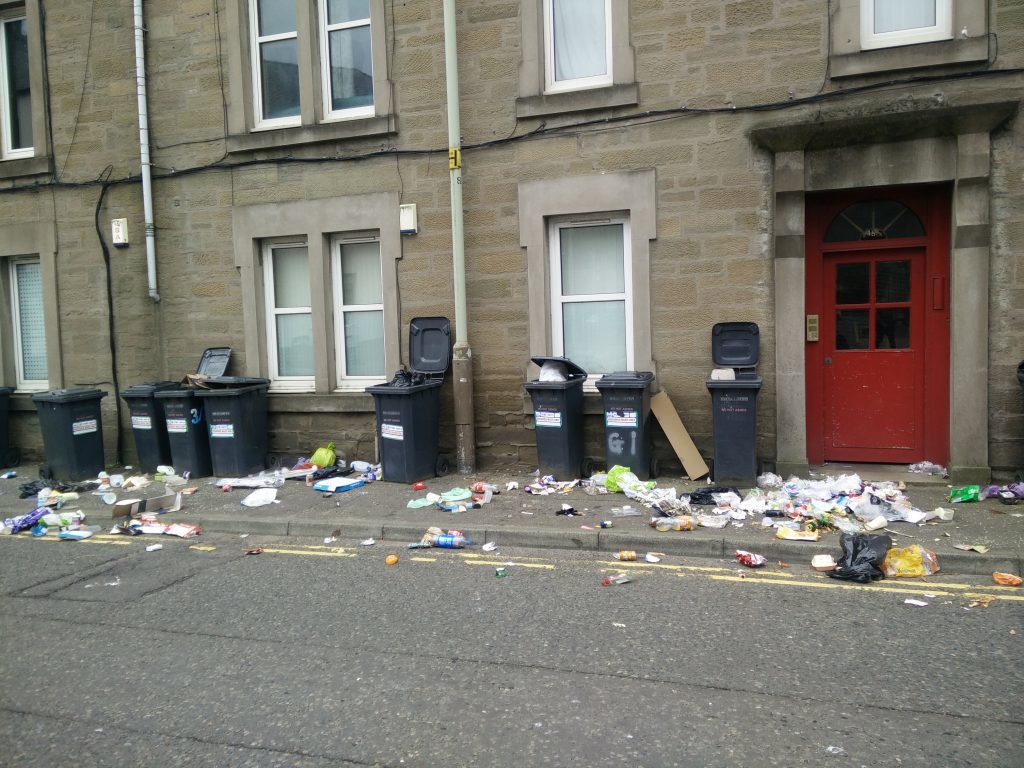 The bins were outside 46-48 Constitution Street