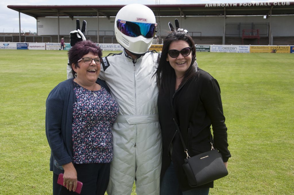 Donna Cuthill, "The Stig" and Fiona Beattie.