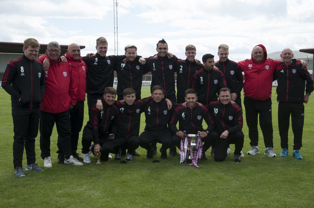 Arbroath FC with their hard-won trophy