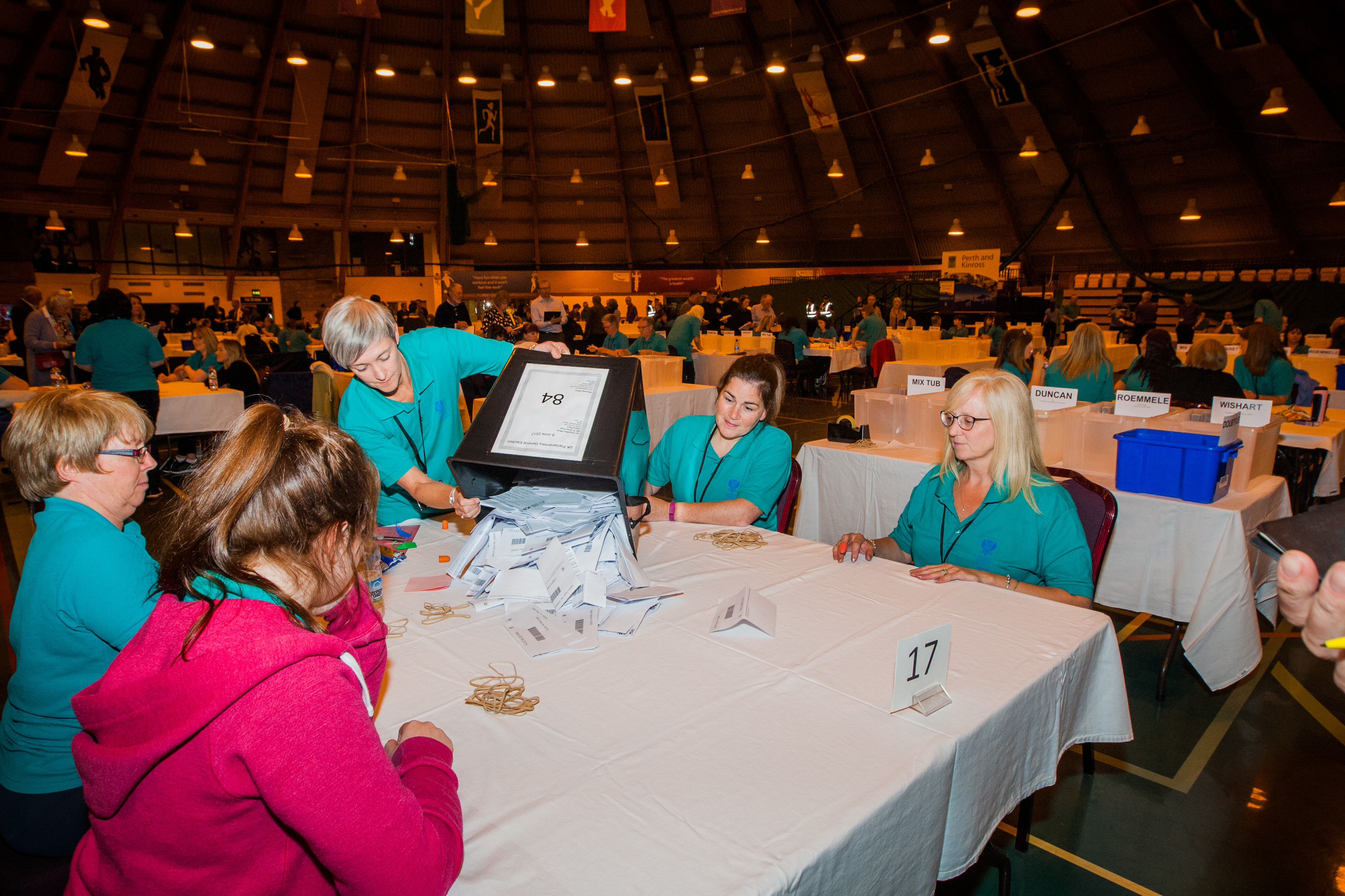 Counting under way in Bell's Sports Centre in Perth