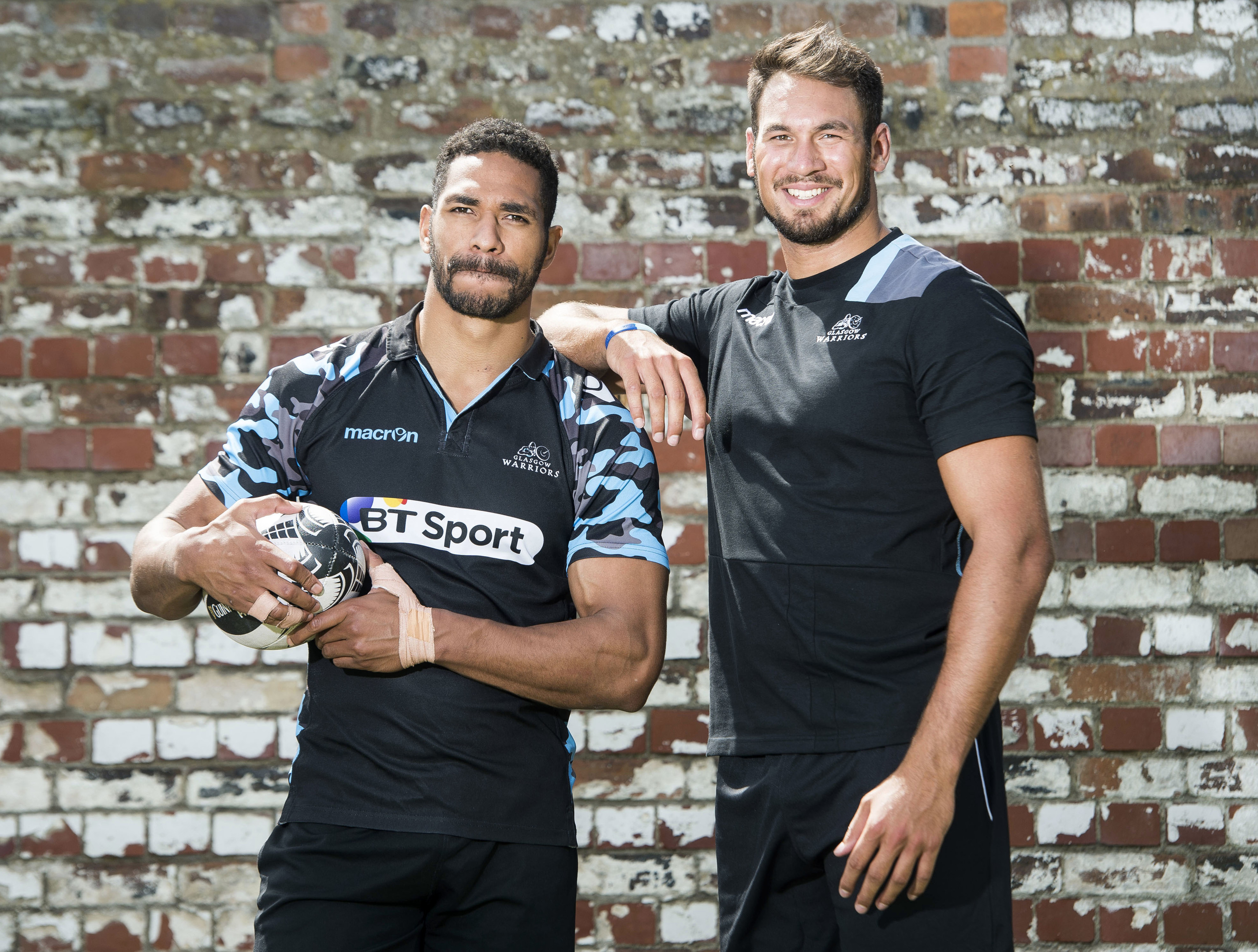 Glasgow Warriors' new signings Ratu Tagive and Kiran McDonald (right).