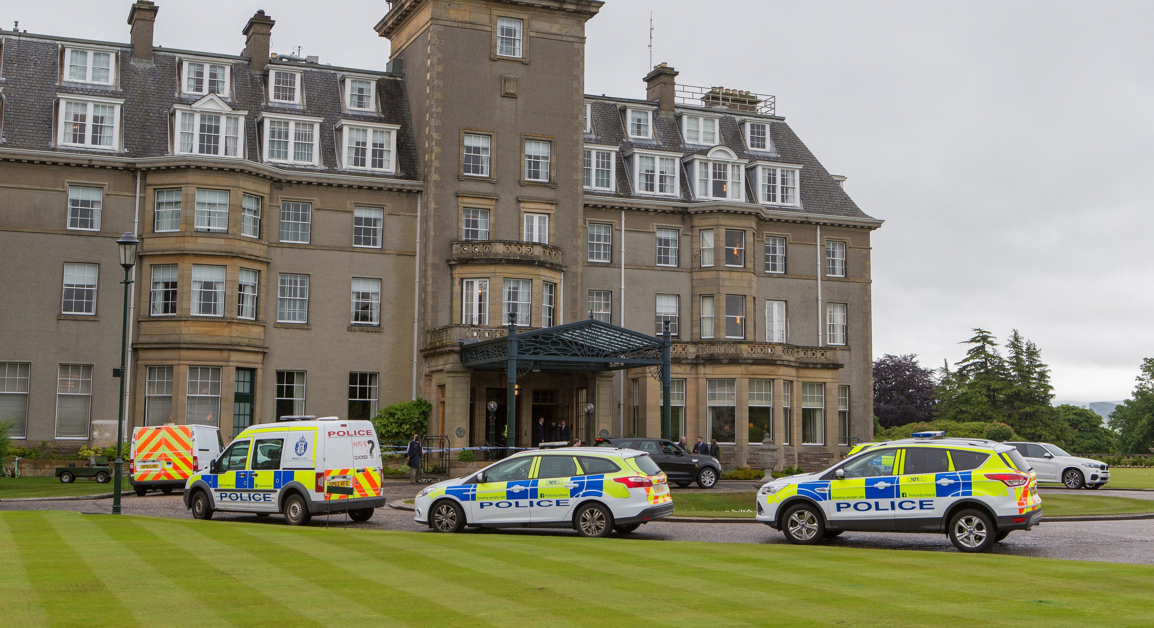 Police at the scene of the robbery at Gleneagles Hotel in June.