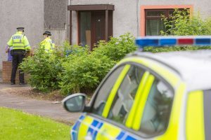 Police at the house in Barnton Place, Glenrothes.