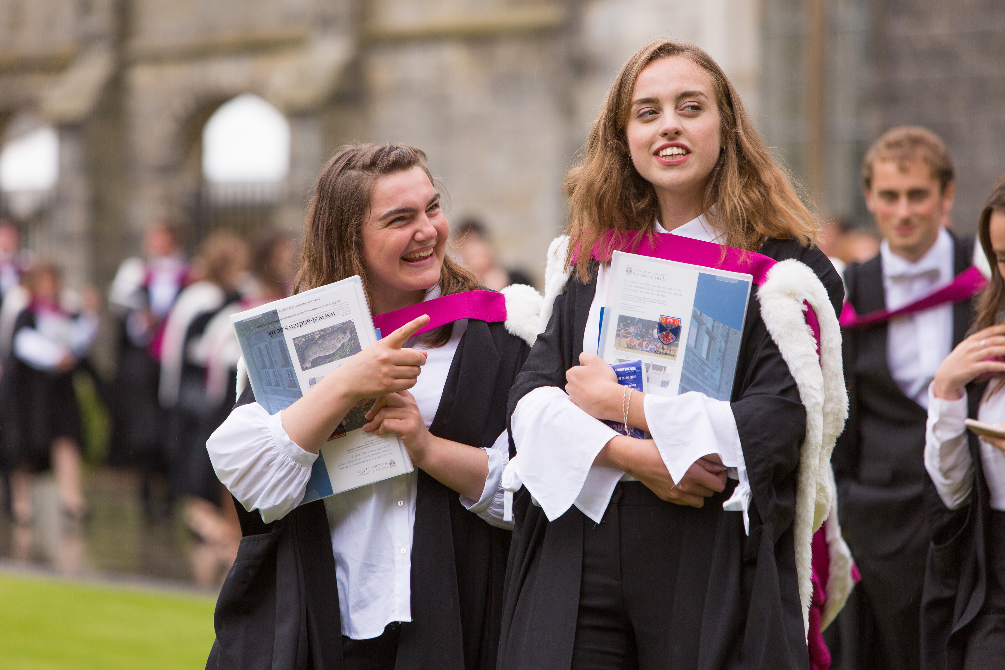 Graduates of the University of St Andrews were all smiles as they were handed their degree certificates.