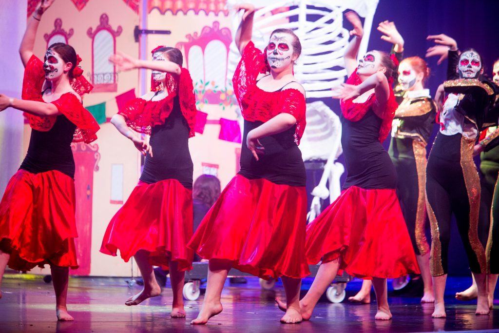 Courier News - Dundee - Reporters - Schools Rock Challenge - Dundee - Dundee's Caird Hall hosts the Schools Rock Challenge with kids from all over Scotland taking part in their schools production. - Picture Shows: Dingwall Academy performs "Day of the Dead"  - Friday 16 June 2017