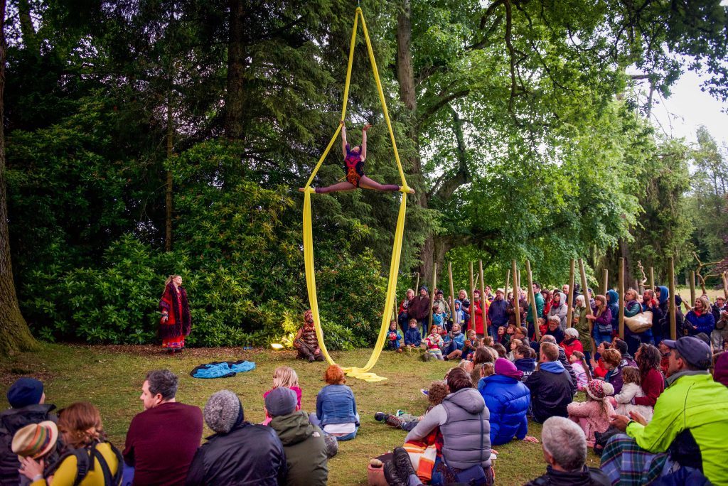 Trapeze artist Nina Bambrey (of Whispering Woods) during a performance. (Photo: Stephanie Gibson)