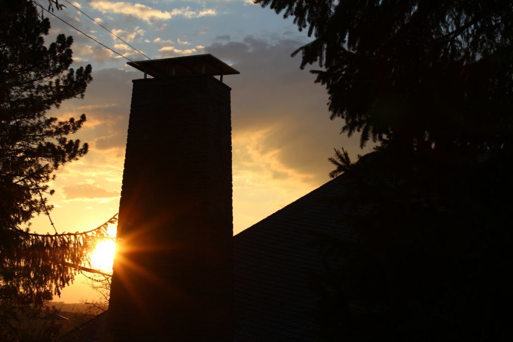 Sunset from the grim tower block of Vogelsang.