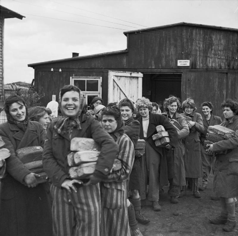 Women survivors in Bergen-Belsen, April 1945