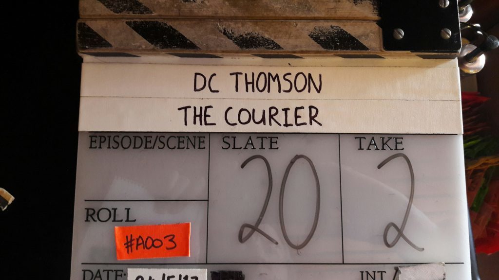 Clapaboard for the Courier film
