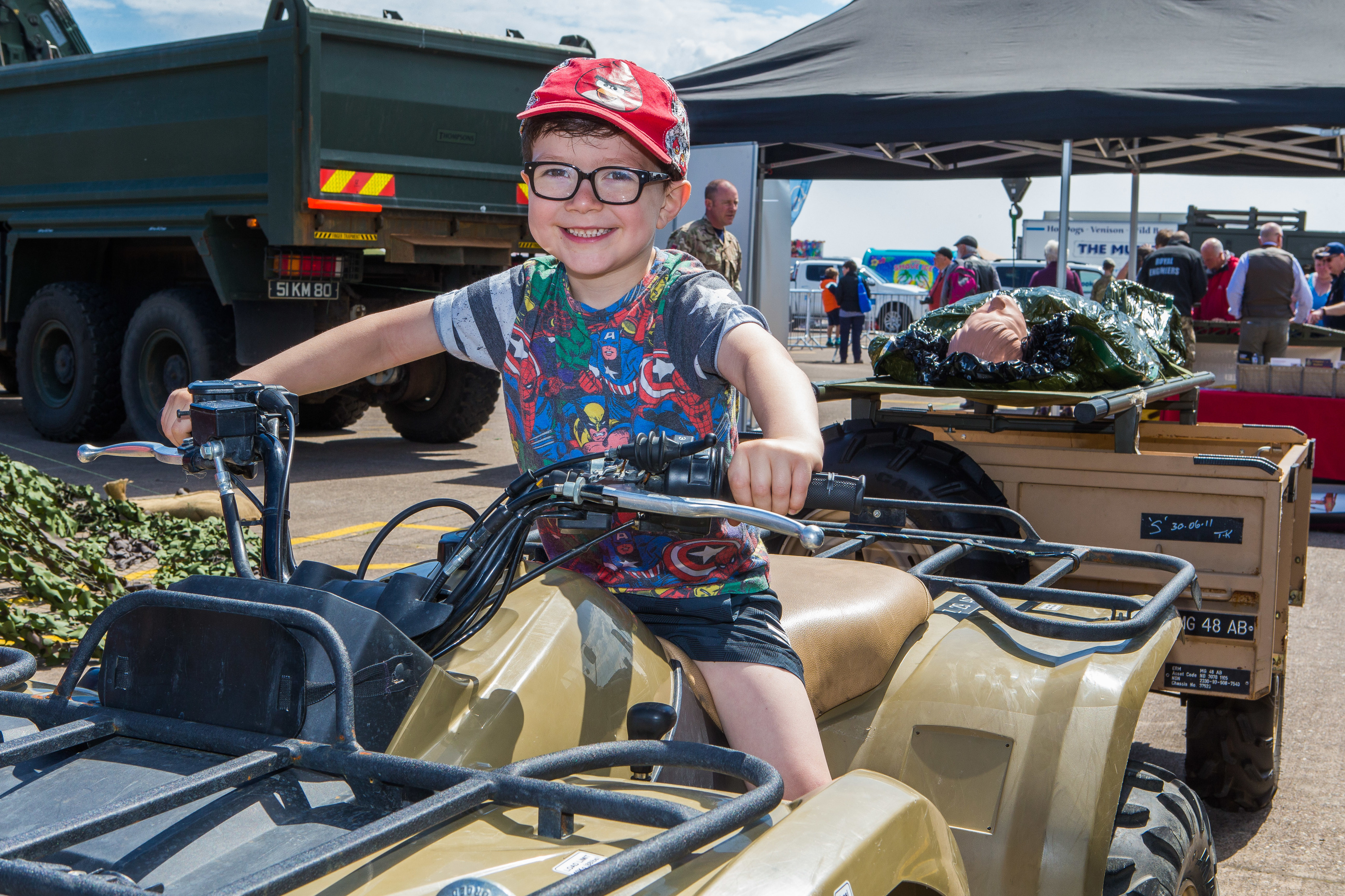 Owen Lovell, 5, from Leuchars, tries out a medical quad bike