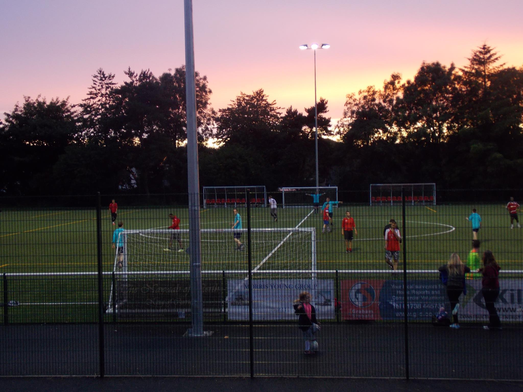 Football under the floodlights at Seven Acres in Perth, the £750,000 3G home of Letham Community Sports Club. Blairgowrie hopes to soon boast similar facilities.