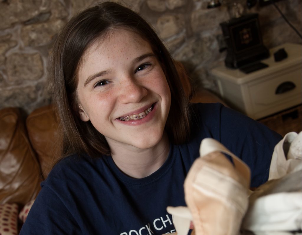 Cara Bell, 13, who is following in her ballet dancer-brother Harris Bell's footsteps. 