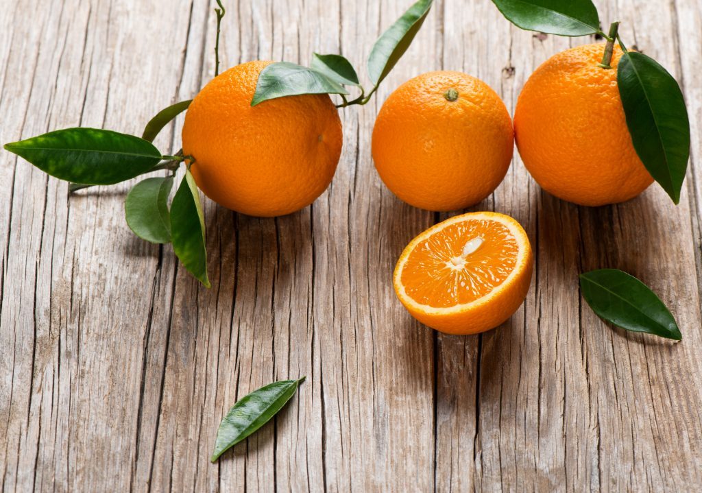 Organic Oranges, close up