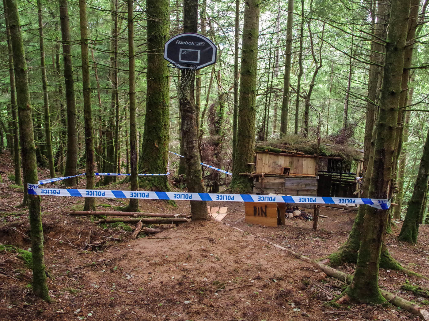 A local farmer was shocked to find a hut and mountain bike track created within Cowden Woods, Comrie.
Police are now investigating but some locals want to see it saved.