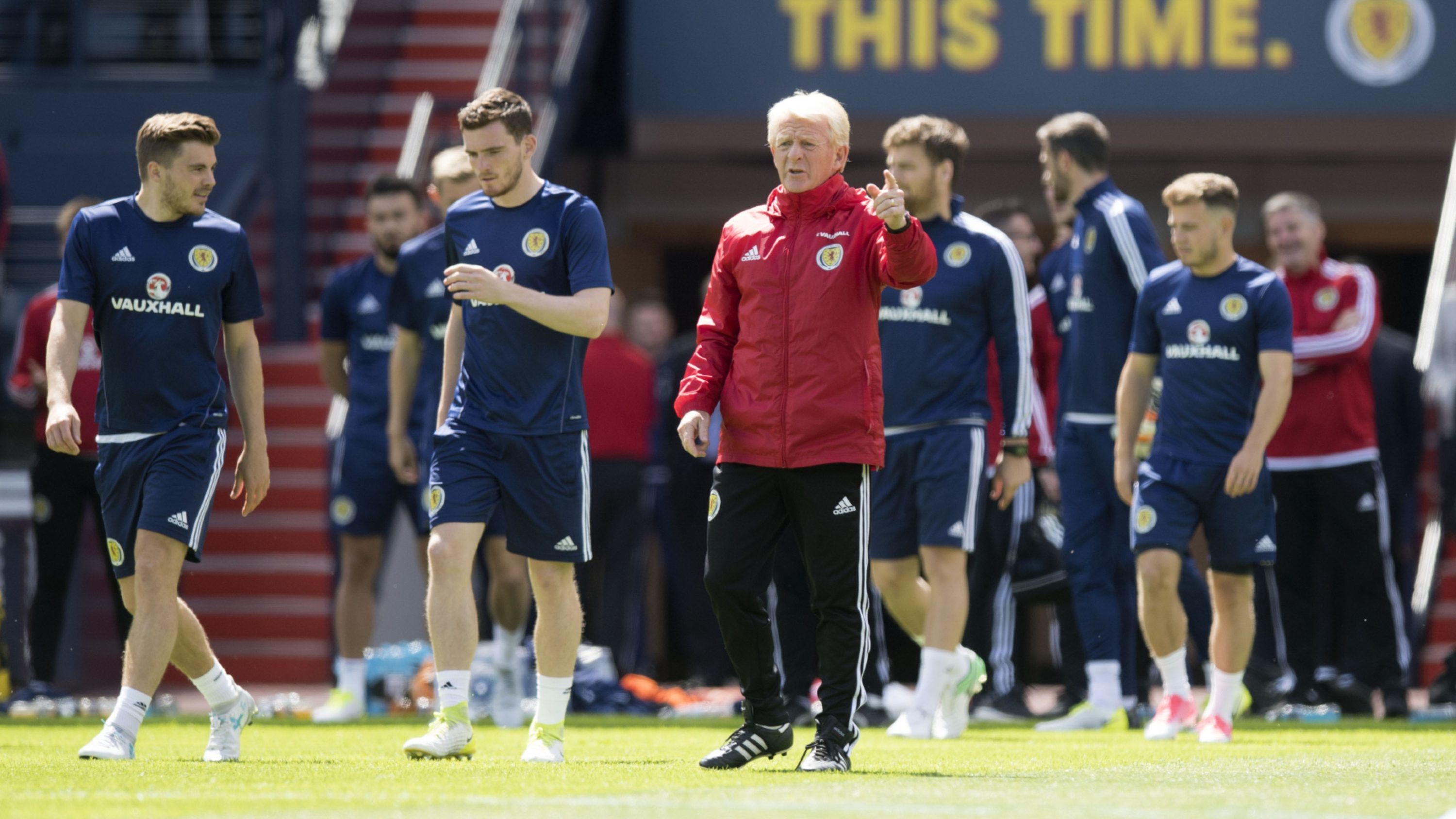 Manager Gordon Strachan and the Scotland players.