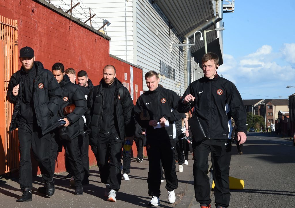These Dundee United players were the last ones to make the short walk from Tannadice to Dens.
