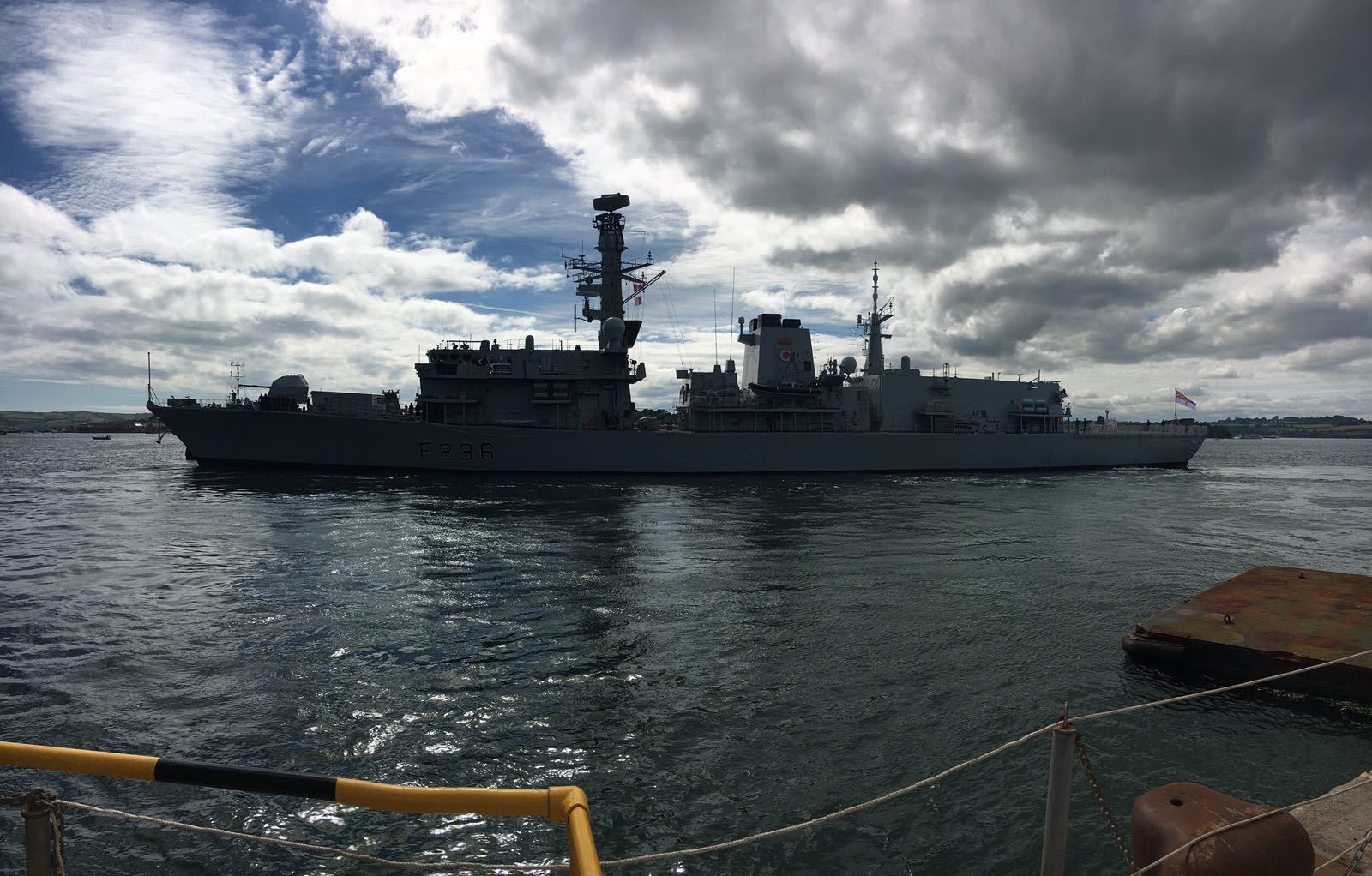 HMS MONTROSE leaving harbour for sea trials