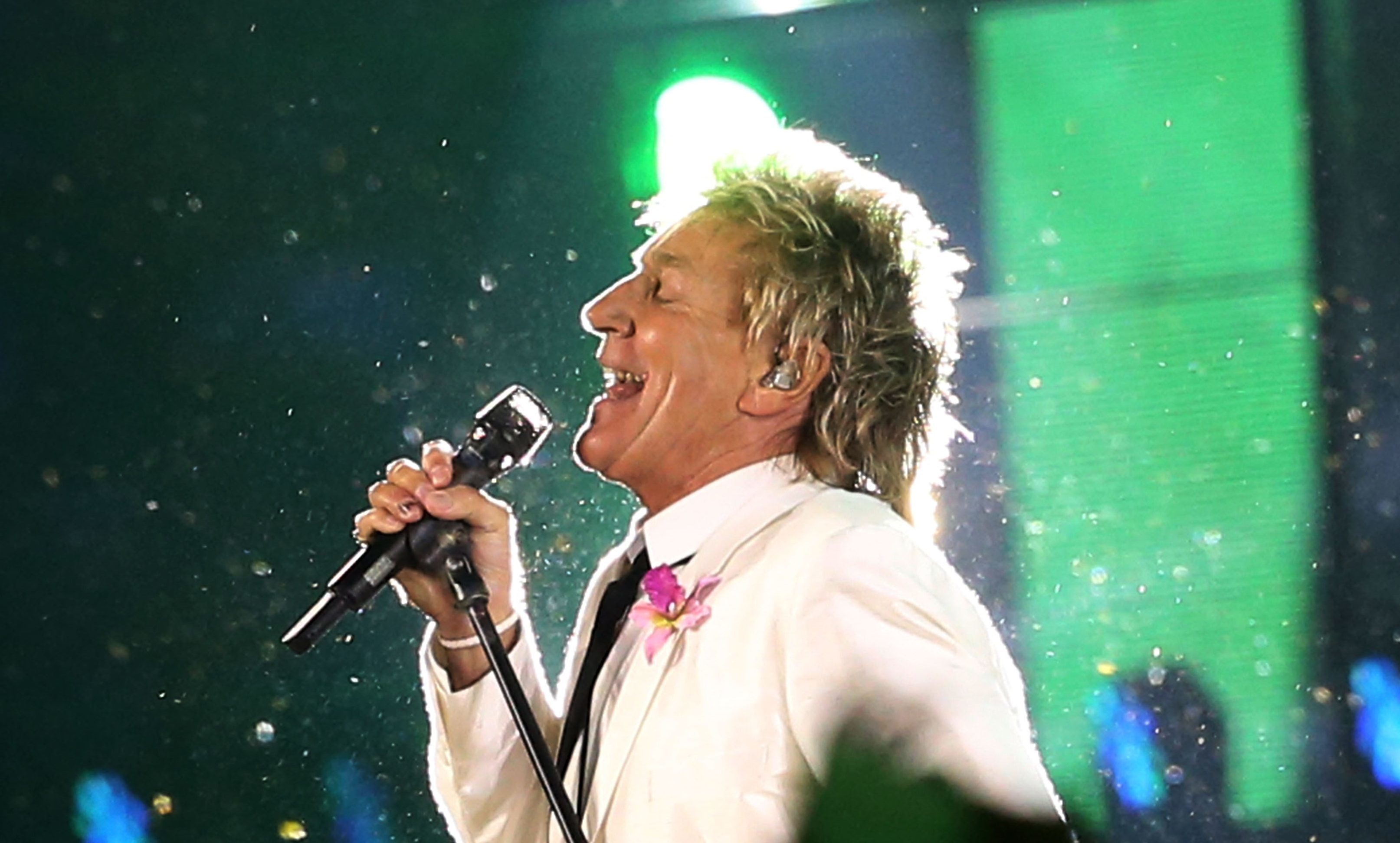 Singer Sir Rod Stewart performs during the Opening Ceremony for the Glasgow 2014 Commonwealth Games.