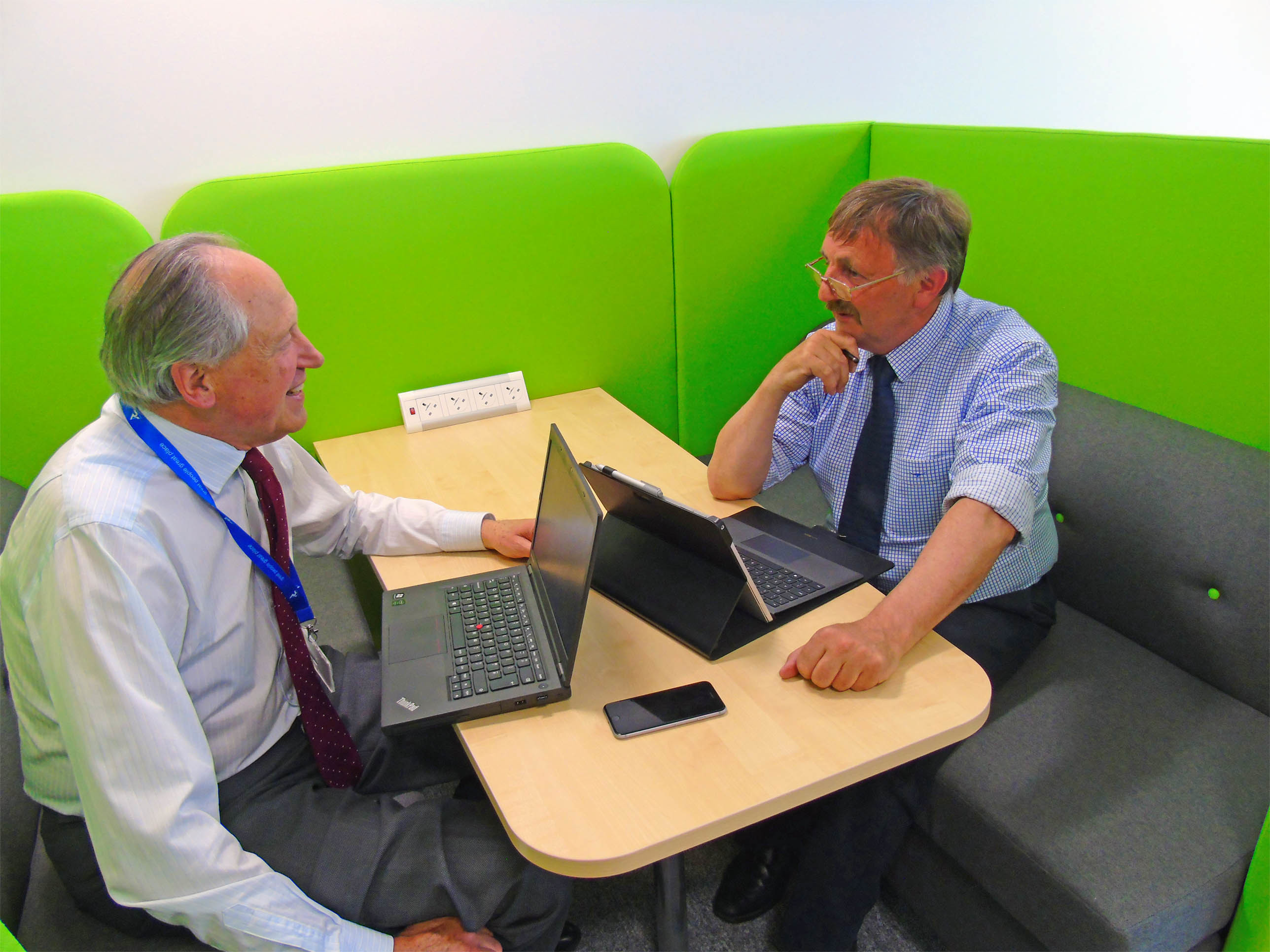 Angus Council finance convener Angus Macmillan Douglas (left) and council leader Bob Myles. discuss the challenges ahead