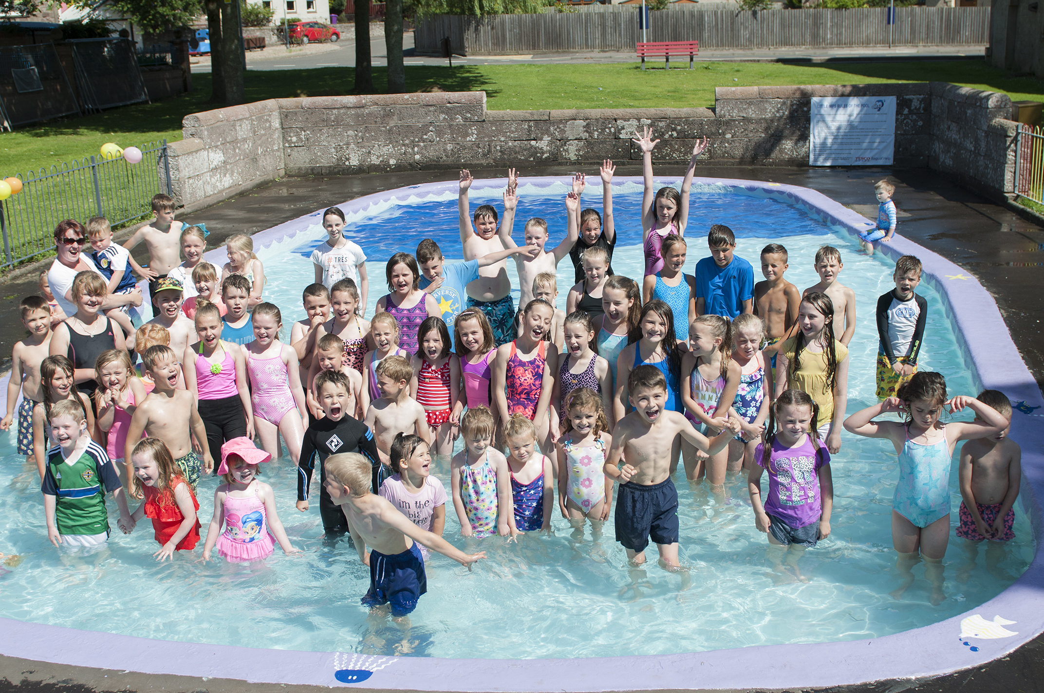 Kids at the rejuvenated pool