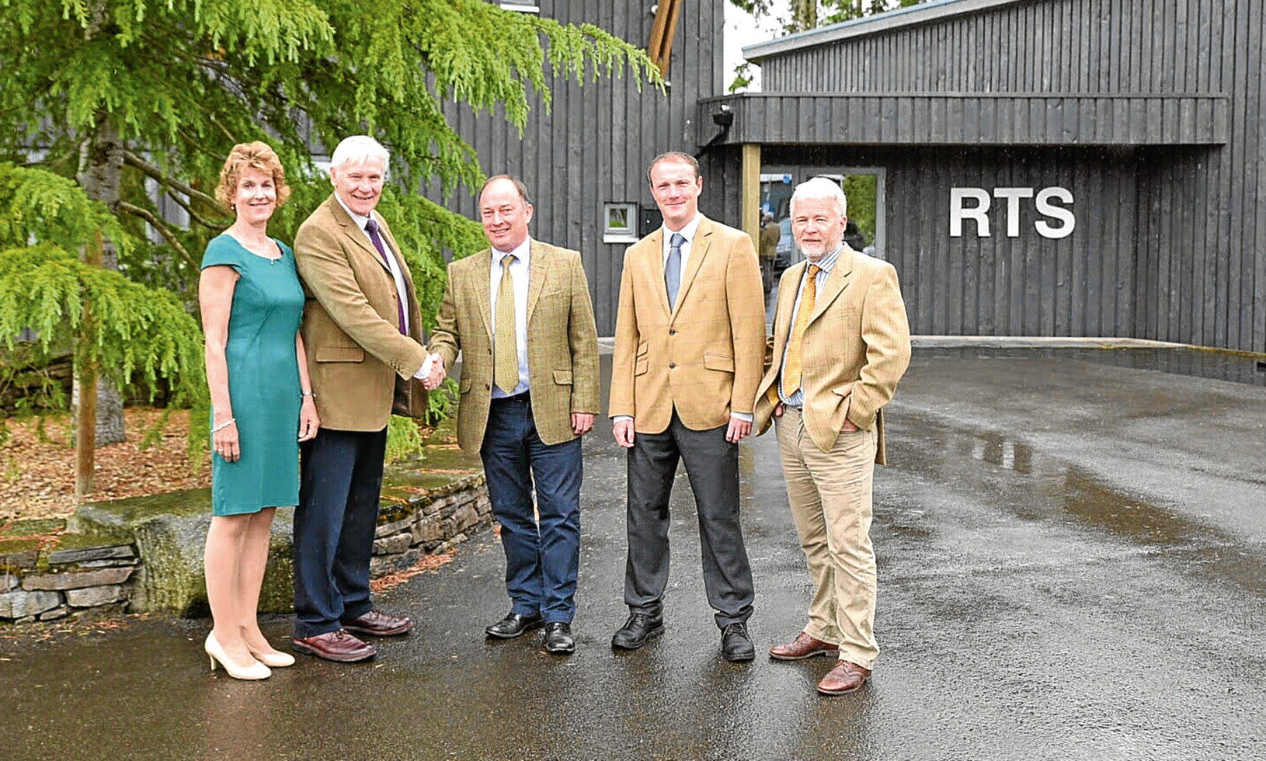 Alan and Heather Robbins hand over to RTS co-directors Norman O'Neill, Ross Kennedy and Harry Wilson.