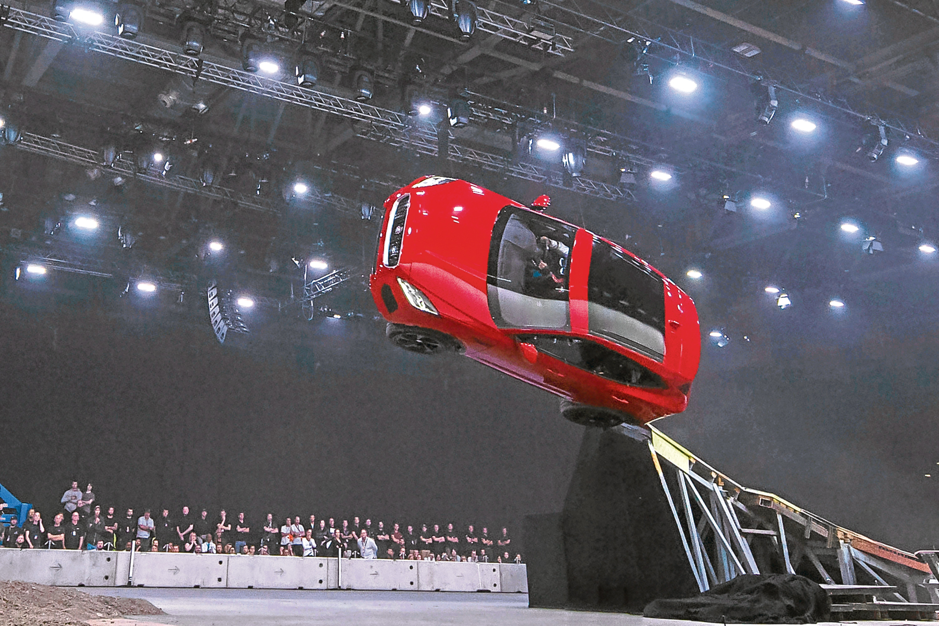 NOTE: IMAGE STRICTLY EMBARGOED UNTIL 20.00 BST, JULY 13th 2017. NO ONLINE USE PRIOR TO THIS TIME.
Jaguar and stunt driver Terry Grant set a new Guinness World Record for longest barrel roll at the global launch of the new Jaguar E-PACE at ExCel London.