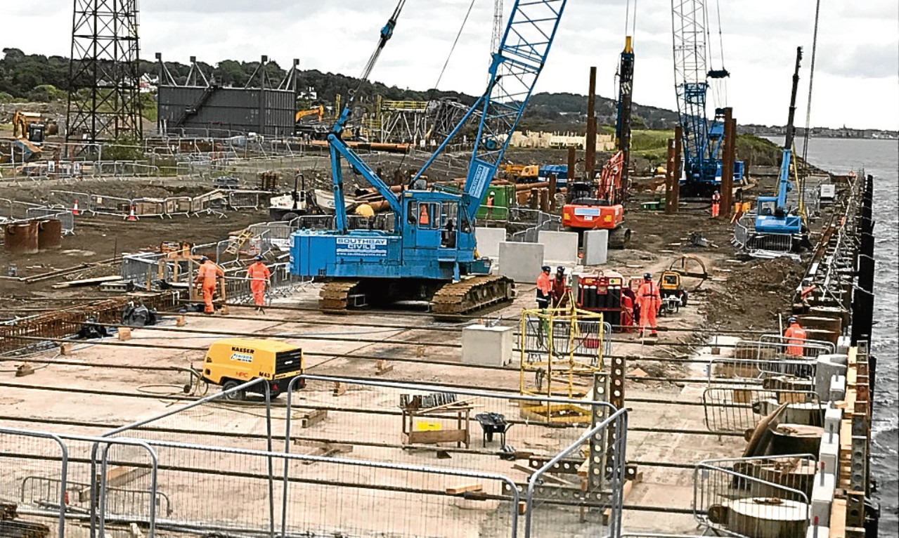 The new quayside taking shape at Port of Dundee