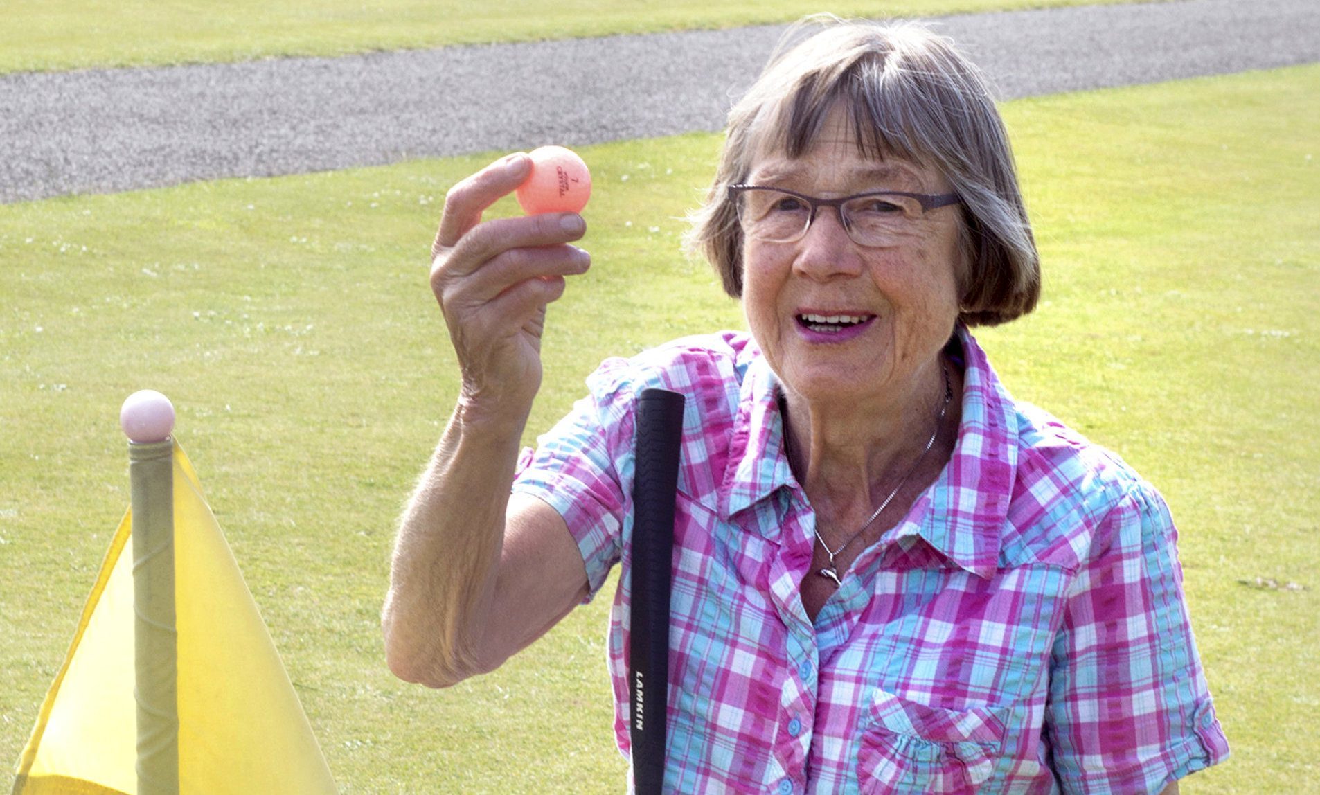 Elizabeth Picton with her favourite golf ball.