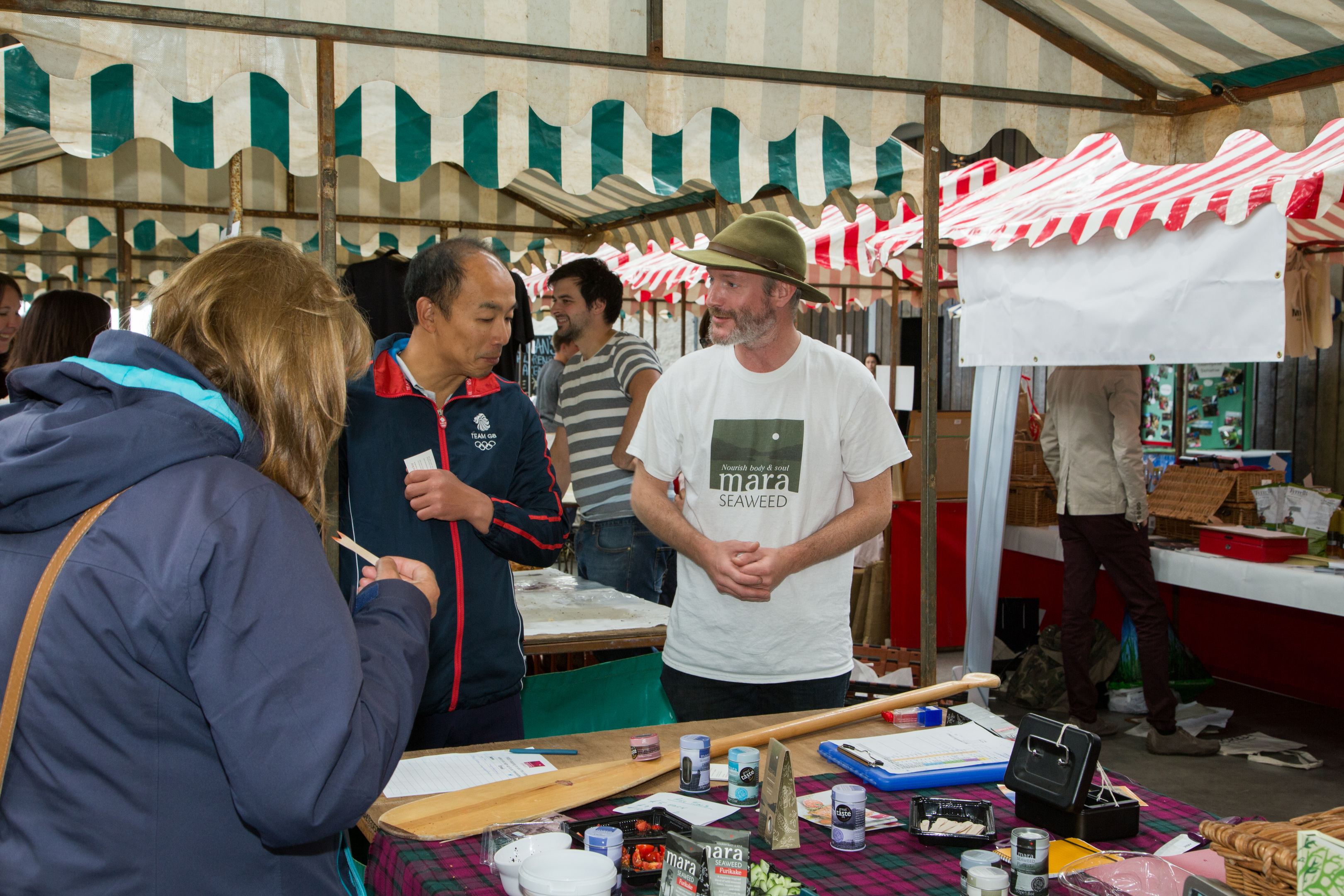 Locals and tourists enjoying the new food festival held at Bowhouse Farm near St Monans