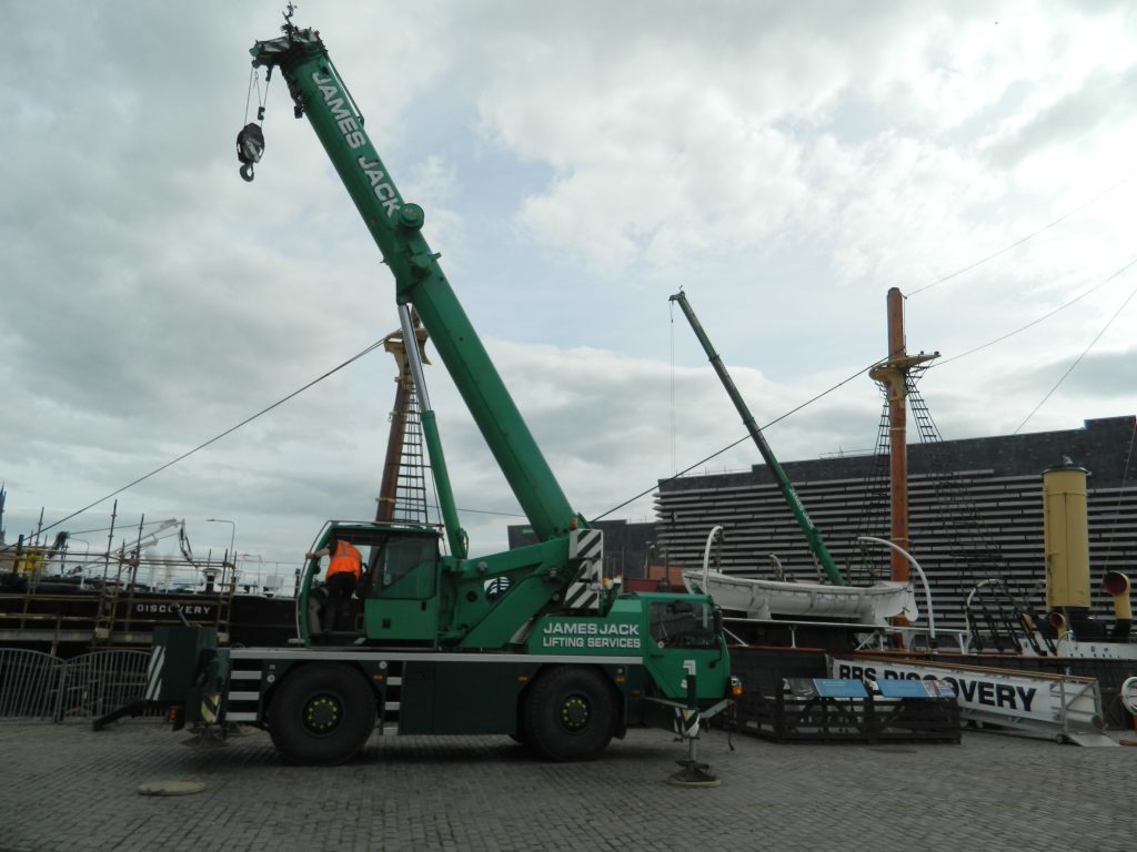 A crane arriving on site.