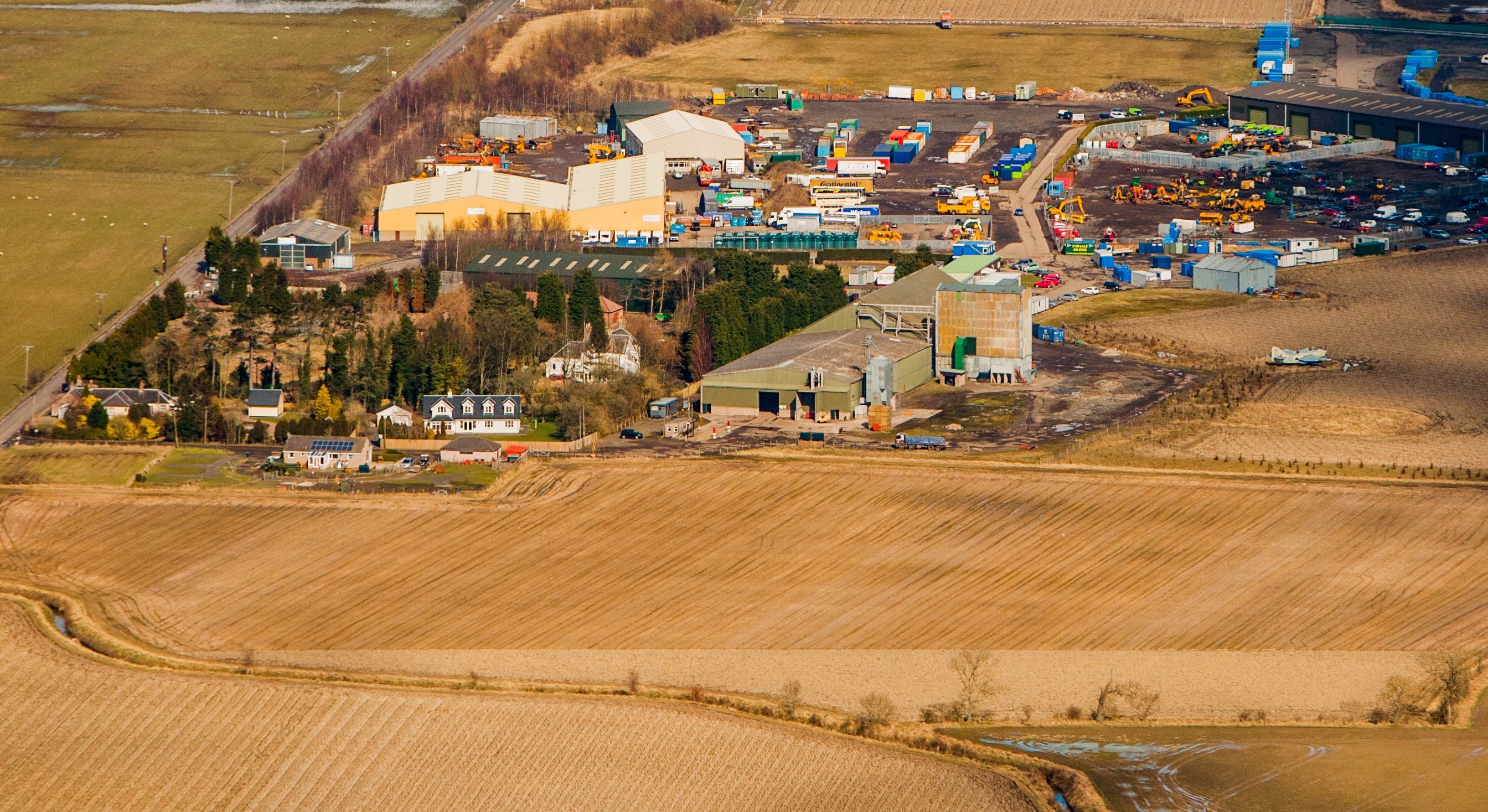 Aerial shot of Errol Airfield, near the development site.