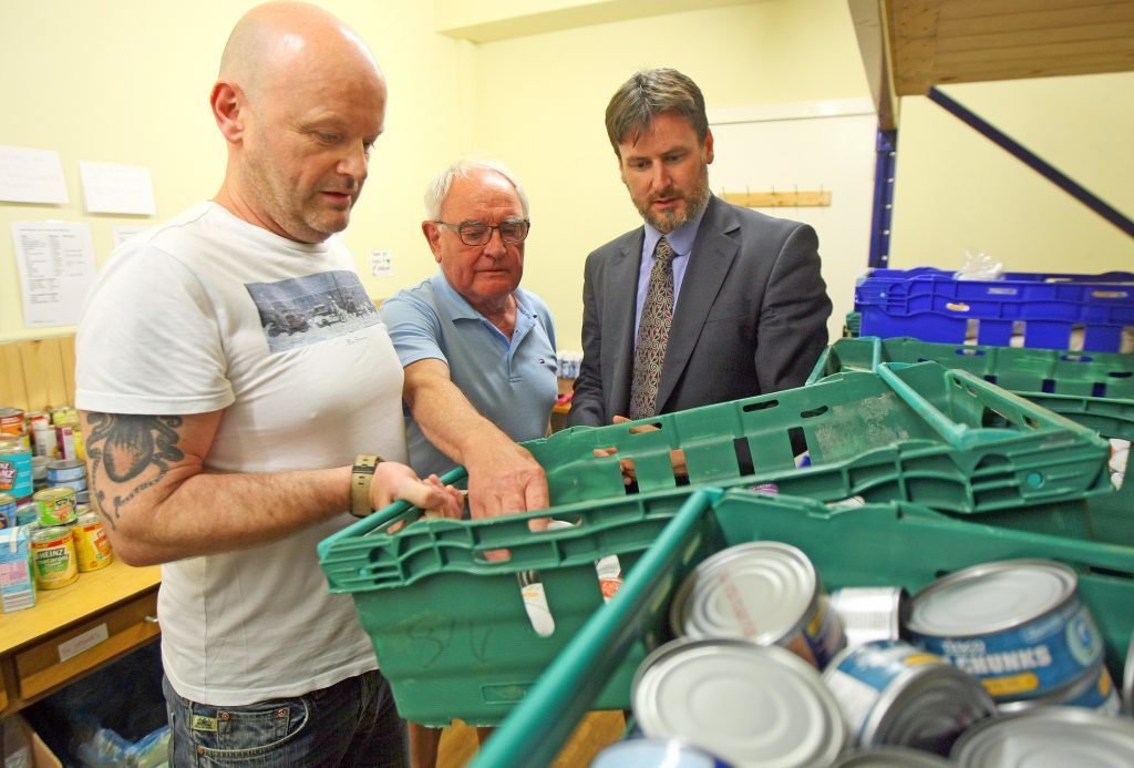 Bruce Adamson, Children and Young People’s Commissioner for Scotland at Dundee Foodbank in 2017
