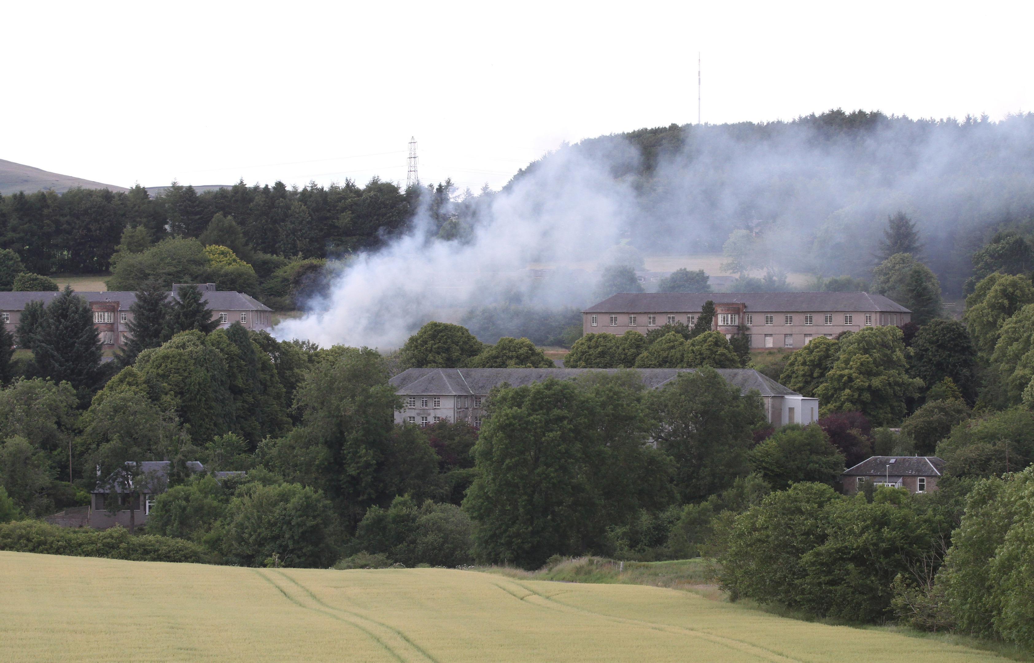 The fire at Strathmartine Hospital. Credit: Ron Cathro.