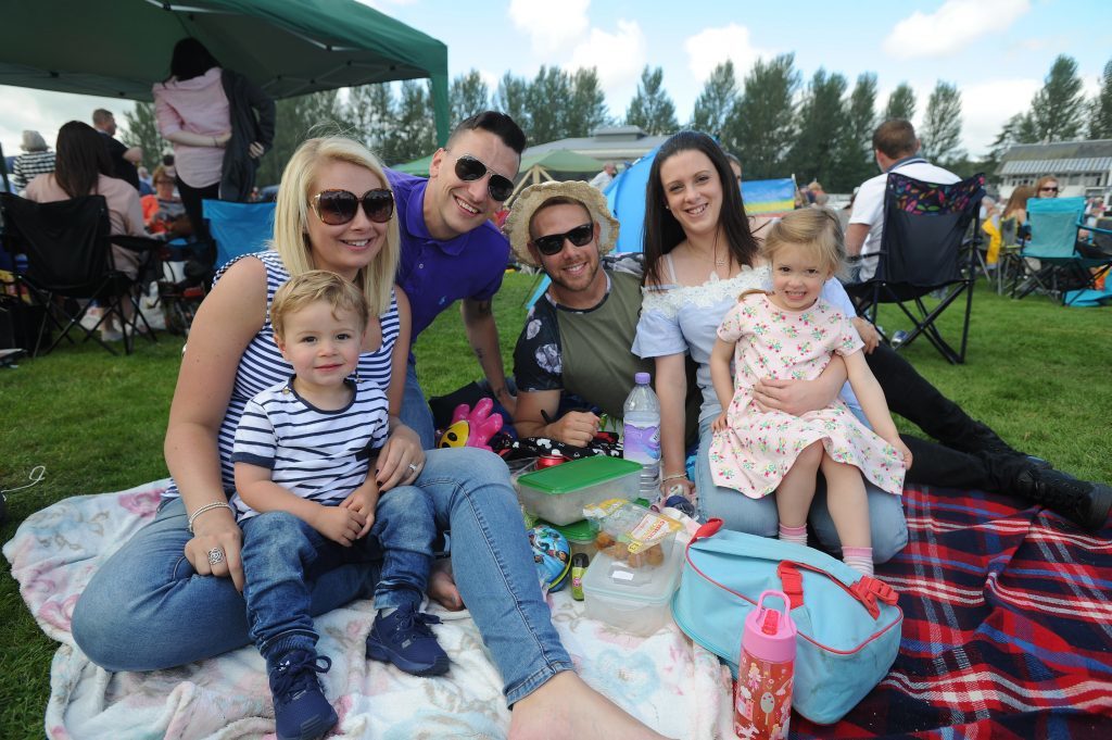 Spencer, Katy and Sean Allan, Ian, Lisa and Olivia Hutton enjoying their day, Perth Races Family Day.